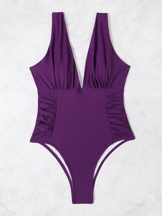 Plunge Wide Strap One-Piece Swimwear Divacious