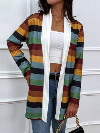 Color Block Open Front Cardigan Divacious