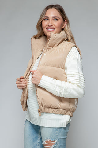 Snobbish Fine Fur Lining Quilted Vest Trendsi