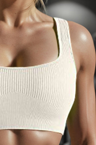 Square Neck Wide Strap Active Bra Trendsi