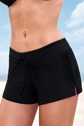 Full Size Run Contrast Drawstring Swim Bottoms Divacious