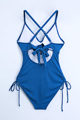 Cutout V-Neck Spaghetti Strap One-Piece Swimwear Divacious