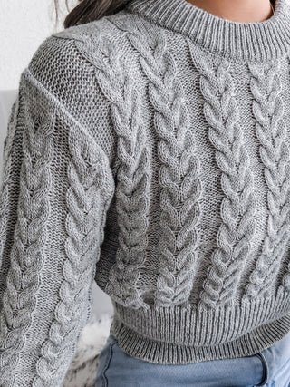 Cable-Knit Round Neck Sweater Divacious