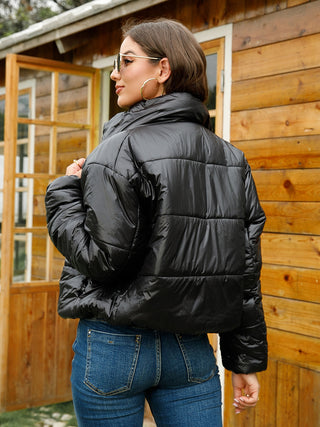 Zip-Up High Neck Puffer Jacket Divacious