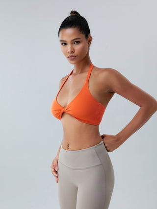 Twisted Halter Neck Active Bra Trendsi