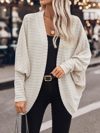 Open Front Batwing Sleeve Cardigan - Divacious