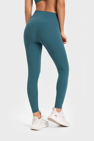 Millennia Highly Stretchy Wide Waistband Yoga Leggings Trendsi