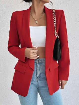 Shawl Collar Long Sleeve Blazer Divacious