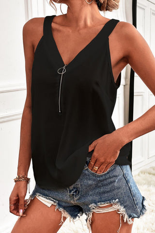 Half-Zip Scoop Neck Tank Divacious