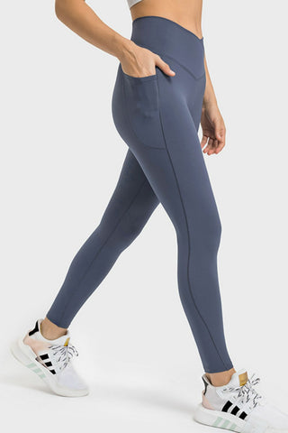 Millennia V-Waist Yoga Leggings with Pockets Trendsi