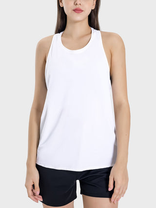 Millennia Round Neck Wide Strap Active Tank Trendsi