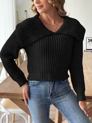 Cable-Knit Long Sleeve Sweater Divacious