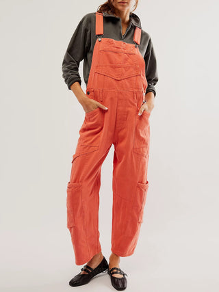 Pocketed Wide Strap Denim Overalls Divacious