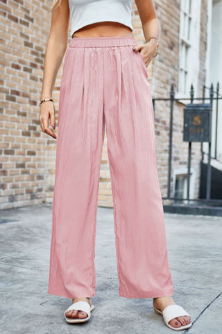 Elastic Waist Wide Leg Pants Divacious