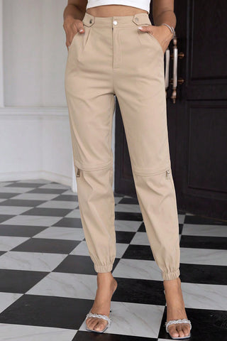 High Waist Pants with Pockets Divacious