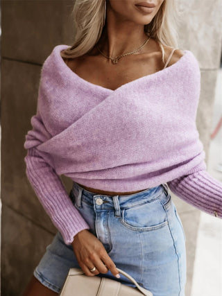 Long Sleeve Cropped Knit Top - Divacious