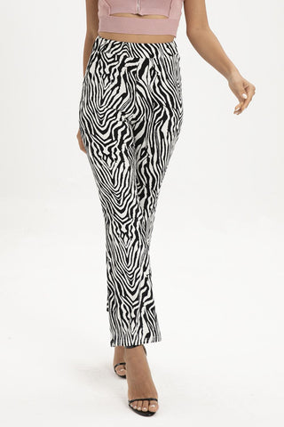 Zebra Print Straight Leg Pants Divacious