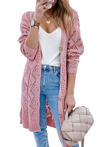 V-Neck Long Sleeve Cardigan Divacious