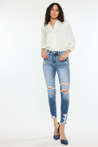 Kancan High Rise Frayed Ankle Skinny Jeans Divacious