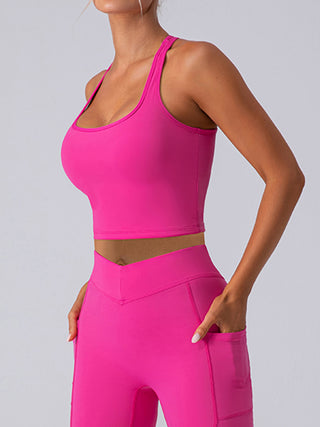 Square Neck Racerback Cropped Tank Trendsi