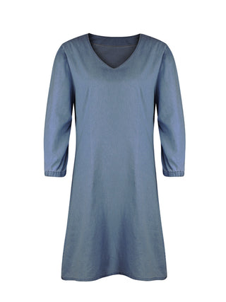 Full Size V-Neck Half Sleeve Dress Divacious