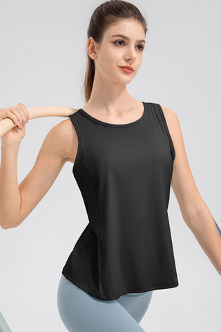 Wide Strap Round Neck Active Tank Trendsi