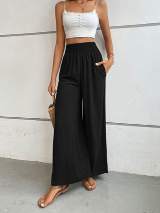 Wide Waistband Relax Fit Long Pants Divacious