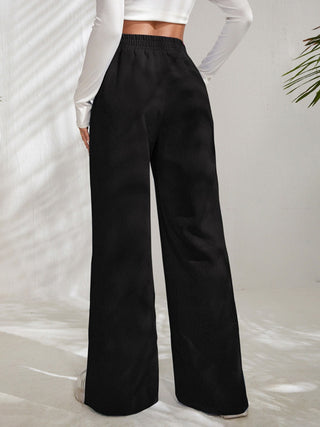 Slit Pocketed High Waist Wide Leg Pants Divacious