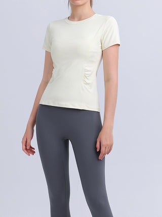 Round Neck Short Sleeve Active Top Trendsi