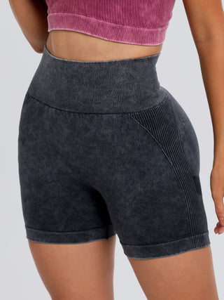 Washed High Waist Active Shorts Divacious