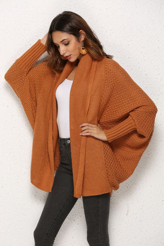 Open Front Dolman Sleeve Longline Cardigan Divacious