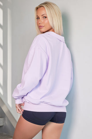 Quarter Zip Dropped Shoulder Sweatshirt Divacious