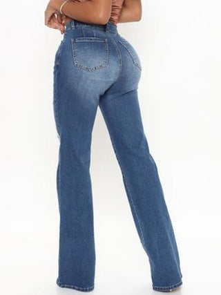 Raw Hem High Waist Jeans Divacious