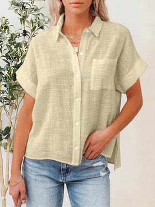 Button Up Short Sleeve Shirt Divacious