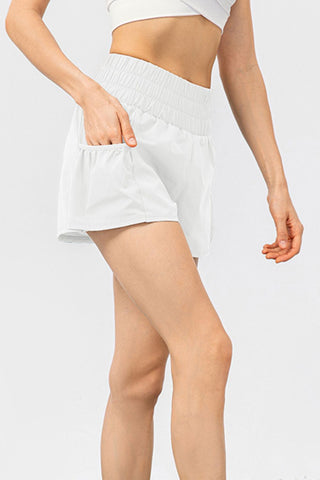 Elastic Waist Pocketed Active Shorts Trendsi