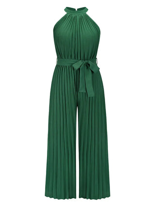 Cutout Tied Pleated Sleeveless Jumpsuit Divacious