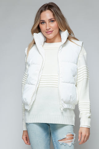 Snobbish Fine Fur Lining Quilted Vest Trendsi