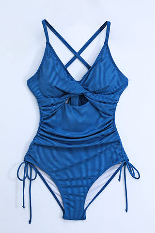 Cutout V-Neck Spaghetti Strap One-Piece Swimwear Divacious