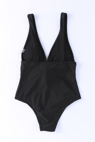 Plunge Wide Strap One-Piece Swimwear Trendsi