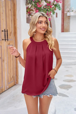 Grecian Neck Sleeveless Top Divacious