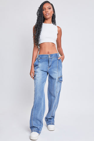 YMI Jeanswear High-Rise Straight Cargo Jeans Divacious