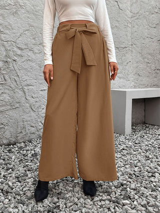 Tied High Waist Wide Leg Pants - Divacious