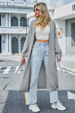 Tie Waist Longline Cardigan Divacious