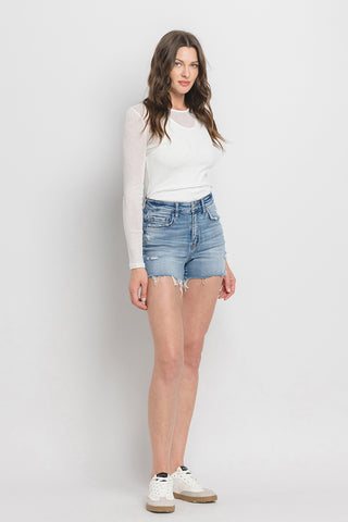 Vervet by Flying Monkey High Rise Denim Shorts Divacious