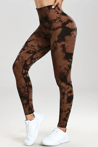 Printed High Waist Active Pants Trendsi