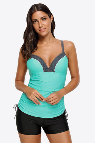 Contrast Sweetheart Neck Swim Cami Divacious