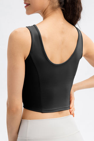 Round Neck Wide Strap Active Tank Trendsi