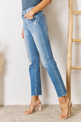 Kancan High Rise Distressed Slim Straight Jeans Divacious