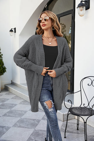 Open Front Dolman Sleeve Cardigan Divacious