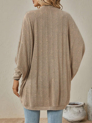 Open Front  Dropped Shoulder Cardigan Divacious